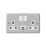 MK Contoura 13A 2-Gang DP Switched Socket + 3A 15.5W 2-Outlet Type A & C USB Charger Grey with White Inserts