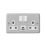 MK Contoura 13A 2-Gang DP Switched Socket + 3A 2-Outlet Type A & C USB Charger Grey with White Inserts