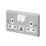 MK Contoura 13A 2-Gang DP Switched Socket + 3A 15.5W 2-Outlet Type A & C USB Charger Grey with White Inserts