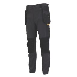 DEWALT Jefferson Work Trousers Grey/Black 36" W 31" L