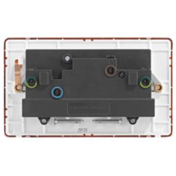 Arlec  13A 2-Gang SP Switched Socket Rose Gold  with White Inserts