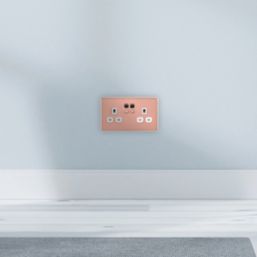 Arlec  13A 2-Gang SP Switched Socket Rose Gold  with White Inserts