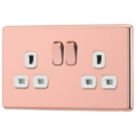 Arlec  13A 2-Gang SP Switched Socket Rose Gold  with White Inserts