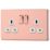 Arlec  13A 2-Gang SP Switched Socket Rose Gold  with White Inserts