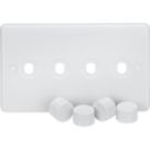 Knightsbridge Curved Edge 4-Gang Modular Dimmer Switch White