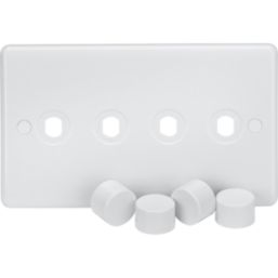 Knightsbridge Curved Edge 4-Gang Modular Dimmer Switch White