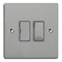 Varilight  13A Switched Fused Spur  Brushed Steel with Colour-Matched Inserts