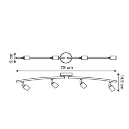 Essentials Sasha Bar 4-Light Spotlight Silver