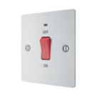LAP  45A 1-Gang DP Cooker Switch Brushed Stainless Steel with LED