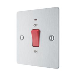 LAP  45A 1-Gang DP Cooker Switch Brushed Stainless Steel with LED