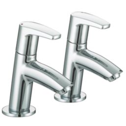 Bristan Orta Chrome 120mm Cloakroom Lever 2 Tap Holes Basin Pillar Tap