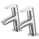 Bristan Orta Chrome 120mm Cloakroom Lever 2 Tap Holes Basin Pillar Tap