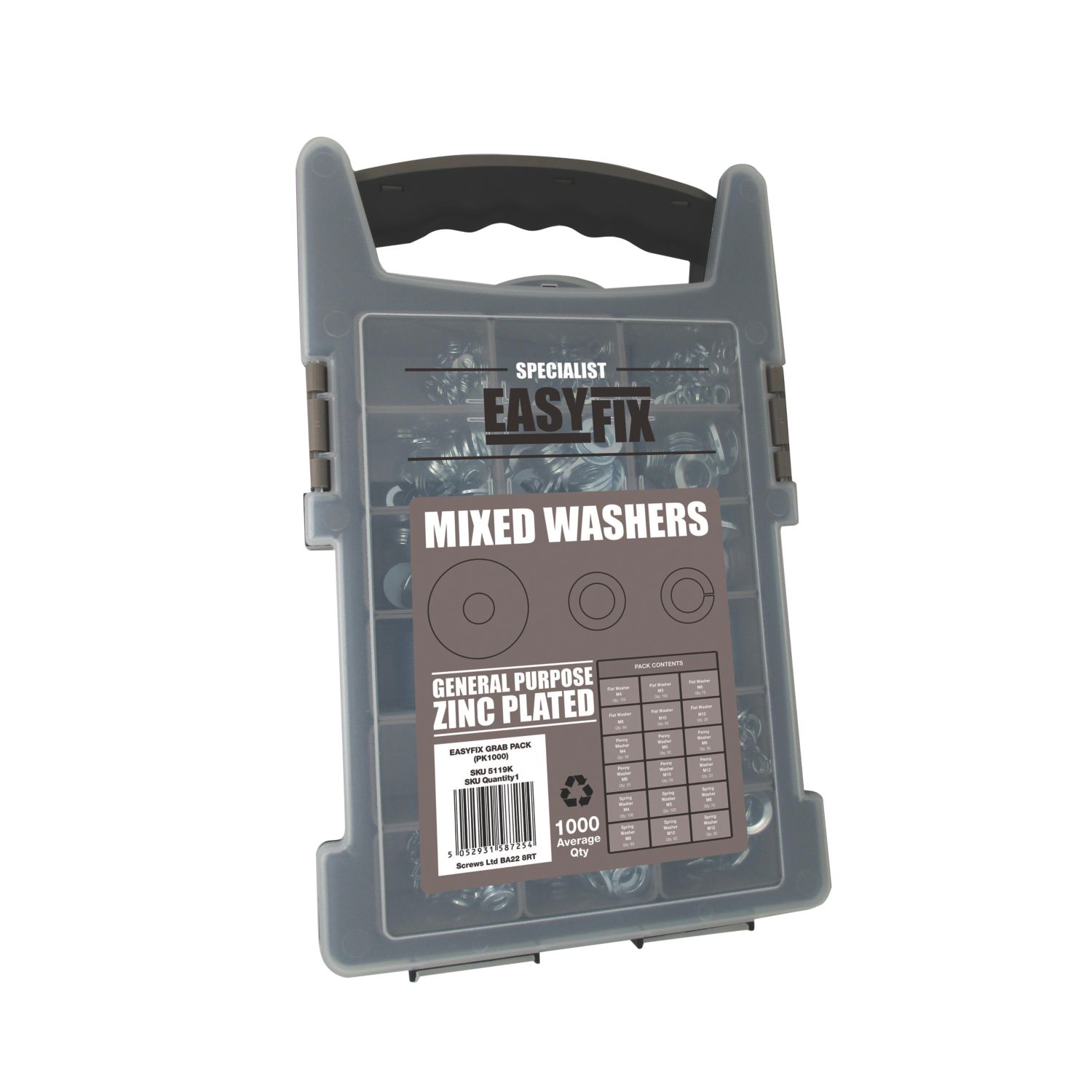Easyfix Mixed Washers 1000 Piece Set (5119K)