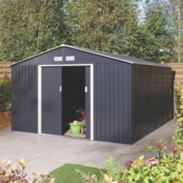 Rowlinson Trentvale 10' x 11' 6" (Nominal) Apex Metal Shed Dark Grey