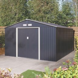 Rowlinson Trentvale 10' x 11' 6" (Nominal) Apex Metal Shed Dark Grey