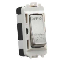 Knightsbridge  10A Grid 3-Pole Fan Isolator Switch Brushed Chrome