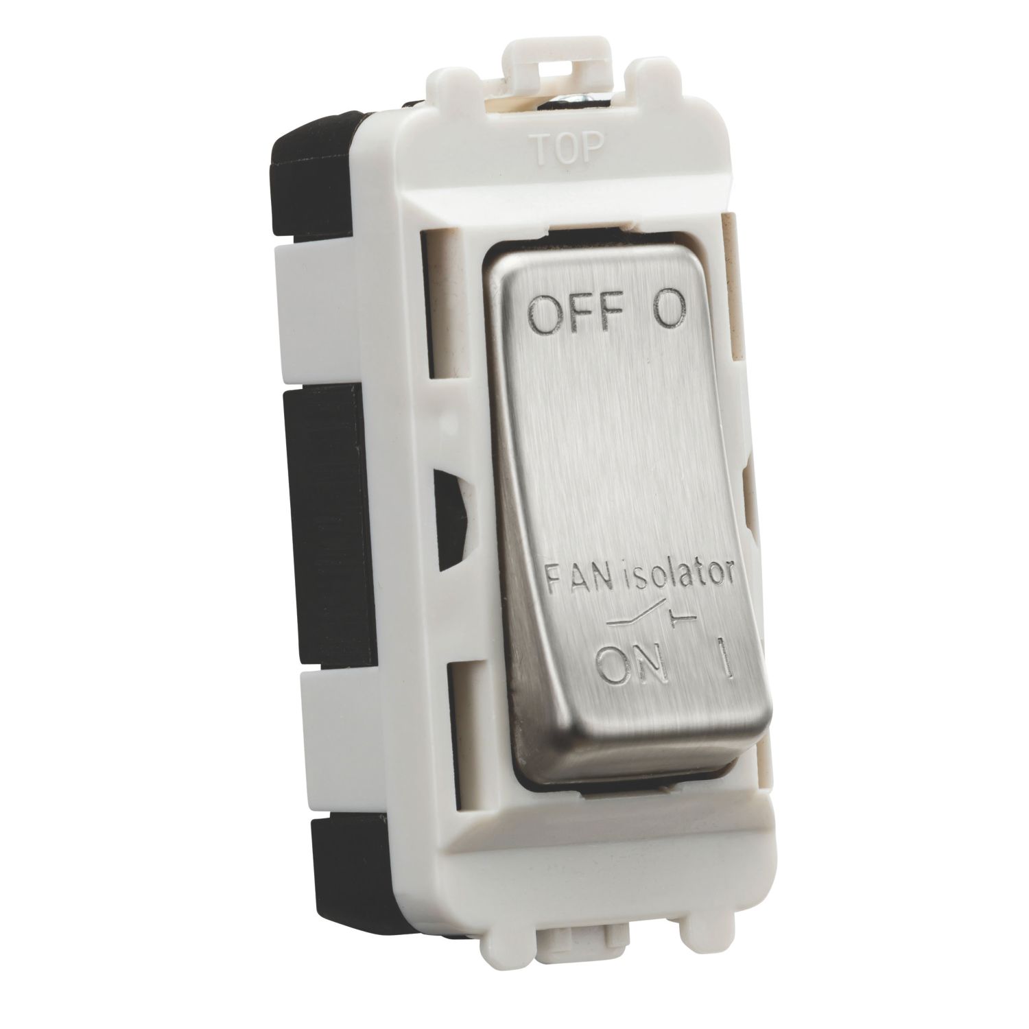 Knightsbridge 10A Grid 3-Pole Fan Isolator Switch Brushed Chrome (511CR)