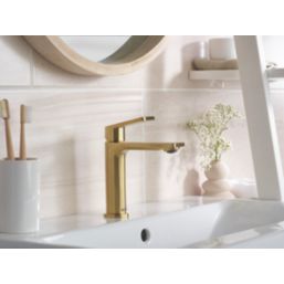 Bristan Frammento Brushed Brass 170mm Standard Lever Mono Basin Mixer Tap  With Clicker Waste