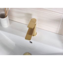 Bristan Frammento Brushed Brass 170mm Standard Lever Mono Basin Mixer Tap  With Clicker Waste