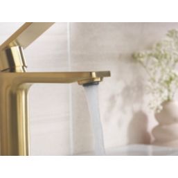 Bristan Frammento Brushed Brass 170mm Standard Lever Mono Basin Mixer Tap  With Clicker Waste
