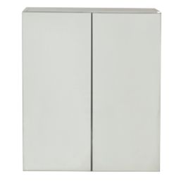 Imandra Bathroom Mirror Cabinet Silver Gloss 600mm x 150mm x 600mm ...