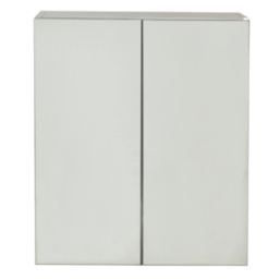 Imandra Bathroom Mirror Cabinet Silver Gloss 600mm x 150mm x 600mm ...