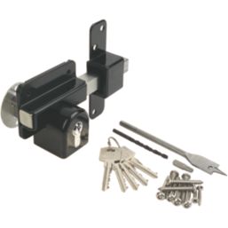 GateMate Black Double-Locking Euro Long Throw Lock 85mm