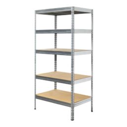 5-Tier Galvanised Steel Rivet Shelving Unit 900mm x 600mm x 1800mm