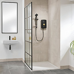 Triton Amala Black with Brushed Brass Accents 8.5kW  Electric Shower