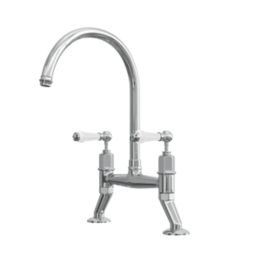 ETAL  Alton Deck Mounted Dual Lever Bridge Mixer Chrome