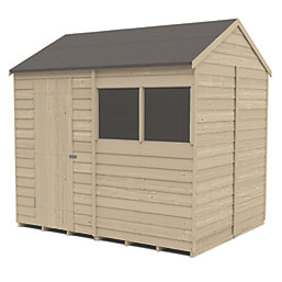 Forest  8' x 6' (Nominal) Reverse Apex Overlap Timber Shed with Base & Assembly