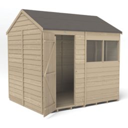 Forest  8' x 6' (Nominal) Reverse Apex Overlap Timber Shed with Base & Assembly