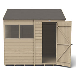 Forest  8' x 6' (Nominal) Reverse Apex Overlap Timber Shed with Base & Assembly