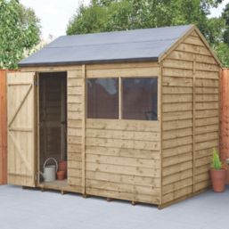 Forest  8' x 6' (Nominal) Reverse Apex Overlap Timber Shed with Base & Assembly