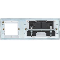 Knightsbridge  13A 2-Gang DP Combination Plate Matt White with White Inserts