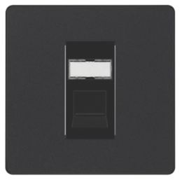 British General Evolve 1-Gang RJ45 Ethernet Socket Matt Black with ...