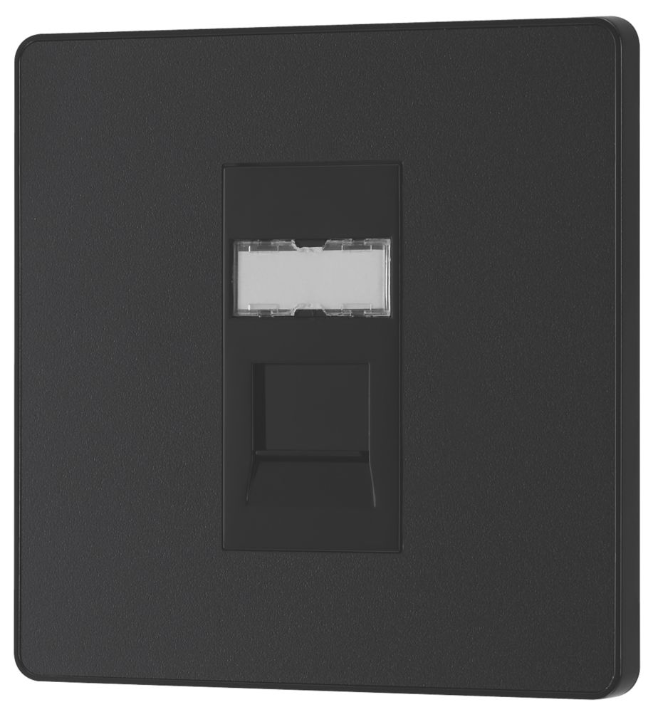 British General Evolve 1-Gang RJ45 Ethernet Socket Matt Black with ...