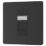 British General Evolve 1-Gang RJ45 Ethernet Socket Matt Black with Black Inserts