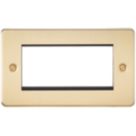 Knightsbridge Flat Plate 4-Module Modular Faceplate Brushed Brass