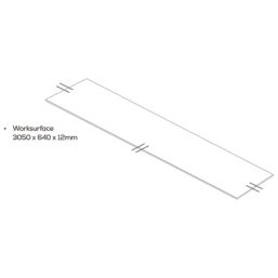 Mariz  White Marble Composite Kitchen Worktop 640mm x 3050mm x 12mm