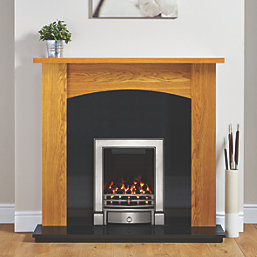 Focal Point Soho Chrome Rotary Control Inset Gas Full Depth Fire 485mm x 180mm x 596mm