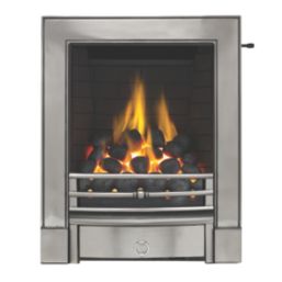Focal Point Soho Chrome Slide Control Inset Gas Full Depth Fire 485mm x 180mm x 596mm