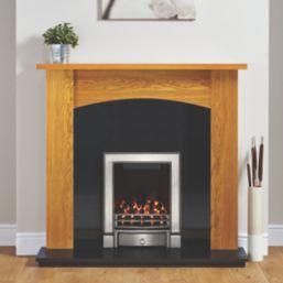 Focal Point Soho Chrome Slide Control Inset Gas Full Depth Fire 485mm x 180mm x 596mm
