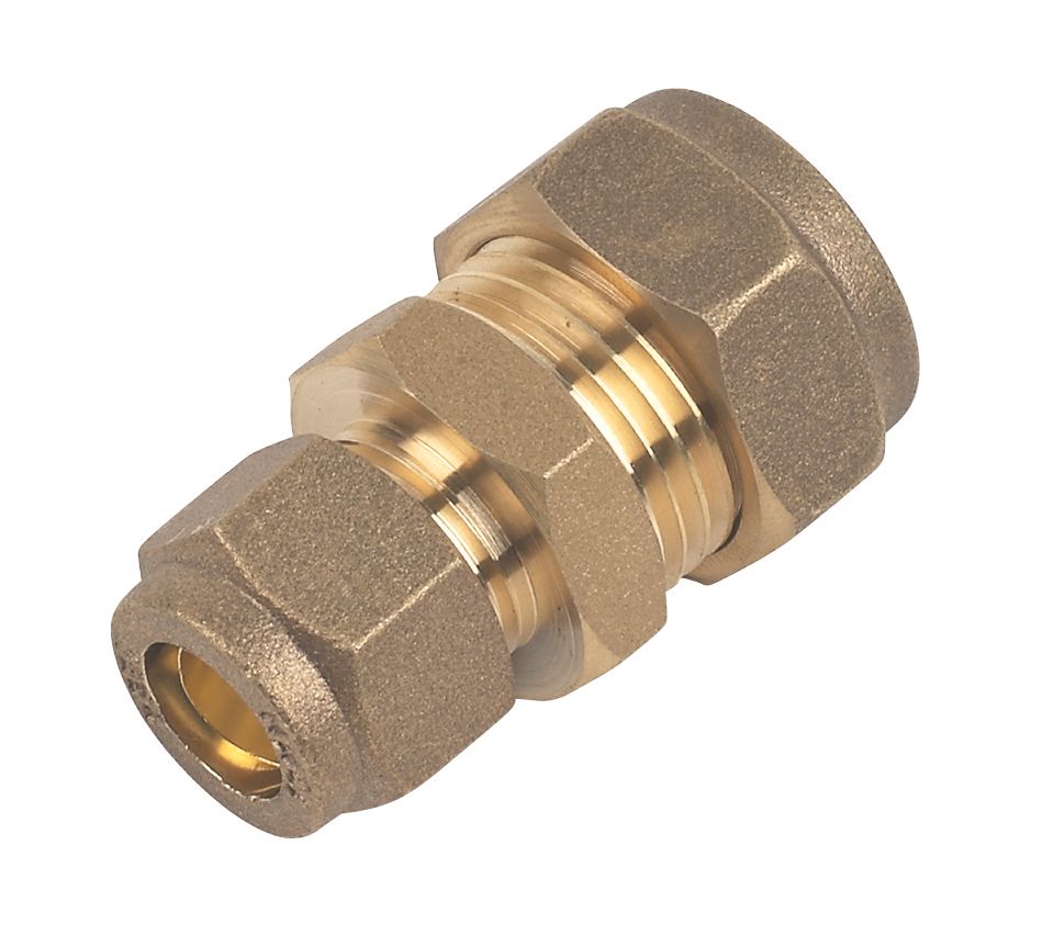 British Made 15mm Brass Compression Fitting To 10mm Nozzle – Fits 8mm ID Hose