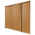 Spacepro Shaker 3-Door Panel Sliding Wardrobe Doors Oak Frame Oak Panel 2592mm x 2260mm