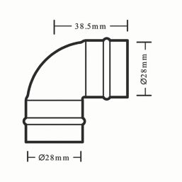 Flomasta  Brass Solder Ring Equal 90° Elbows 28mm 2 Pack