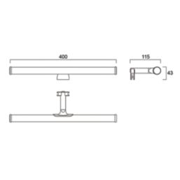 Sylvania Sylmirror 400mm LED Neutral White Slim Bathroom Mirror Light Chrome 8W 560lm