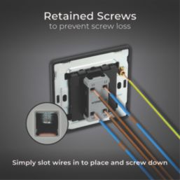 British General Evolve 20A 16AX 1-Gang Intermediate Light Switch Black Chrome