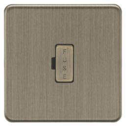 Knightsbridge Screwless 13A Unswitched Fused Spur  Antique Brass