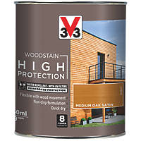 V33  High-Protection Exterior Woodstain Satin Medium Oak 750ml